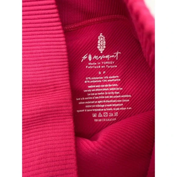 Free People Movement Ribbed Crop Leggings Pink Size S - Picture 2 of 3